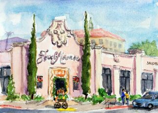 Watercolor Jacob Maarse florist in Pasadena.