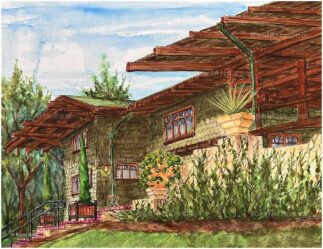 Celebrate Gamble House Bookstore Watercolor