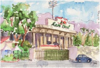 West side of the Rose Bowl - watercolor